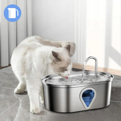 ELS PET automatinis fontanėlis šunims ir katėms, nerūdijančiojo plieno, tylus, su filtru, 3,5 l