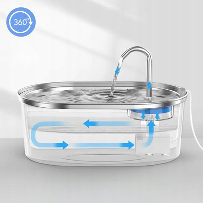 ELS PET automatinis fontanėlis šunims ir katėms, nerūdijančiojo plieno, tylus, su filtru, 3,5 l