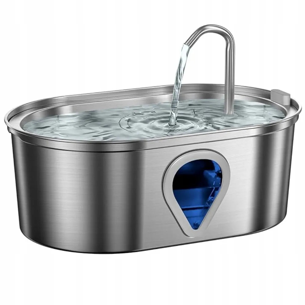 ELS PET automatinis fontanėlis šunims ir katėms, nerūdijančiojo plieno, tylus, su filtru, 3,5 l