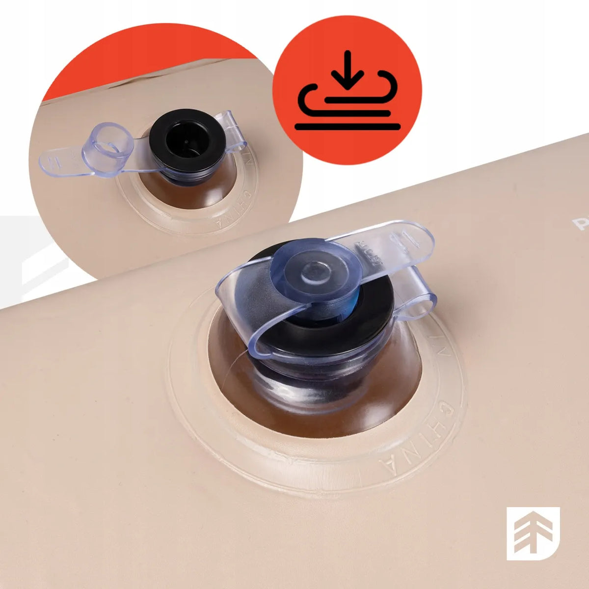 „Epifit AIRE Beige“ dvivietis pripučiamas čiužinys su USB-C elektriniu pompu, 300 kg