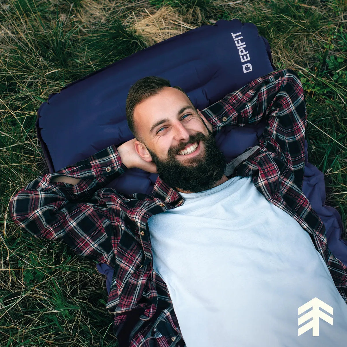 Epifit REST turistinis savaime prisipučiantis čiužinys su integruota pompa ir pagalve, tamsiai mėlynas, 190 × 60 × 5 cm