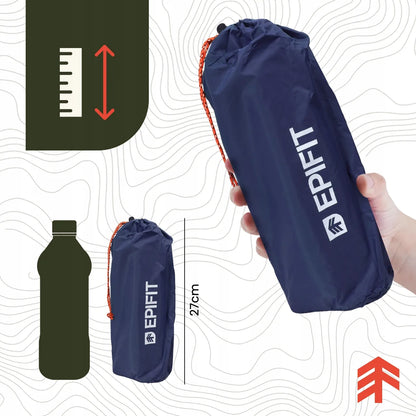 Epifit REST turistinis savaime prisipučiantis čiužinys su integruota pompa ir pagalve, tamsiai mėlynas, 190 × 60 × 5 cm