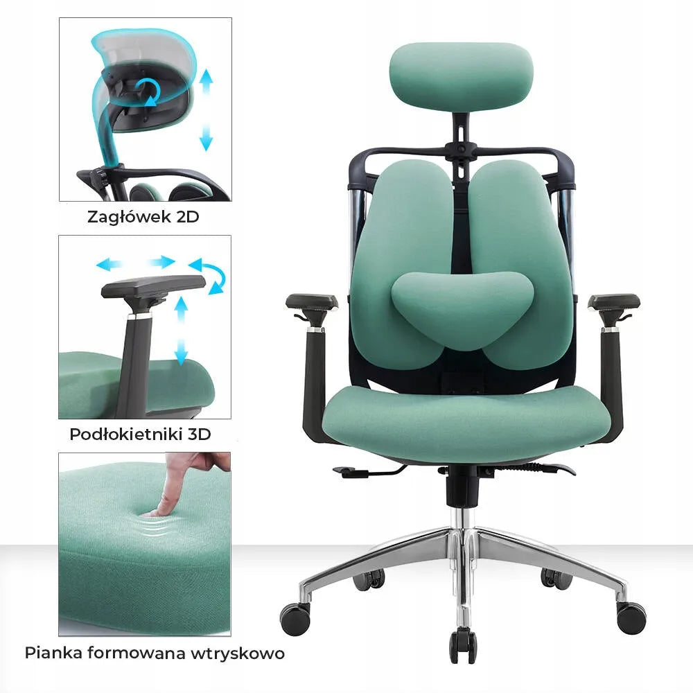 Ergonominė biuro kėdė ANGEL SteliO žalia
