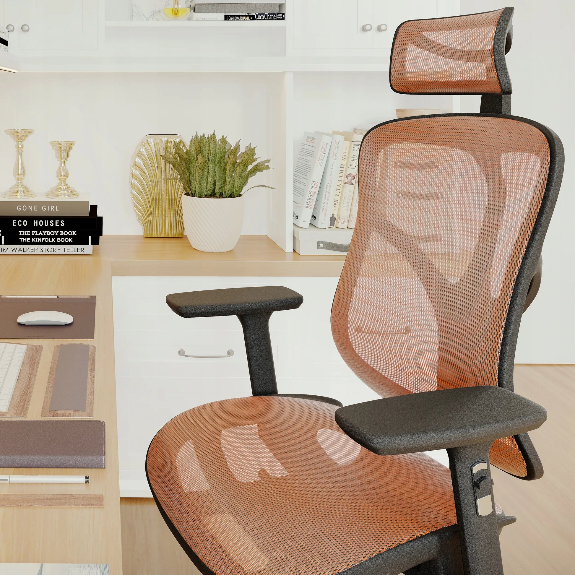 Ergonominė biuro kėdė Diablo V-Basic juoda ir oranžinė