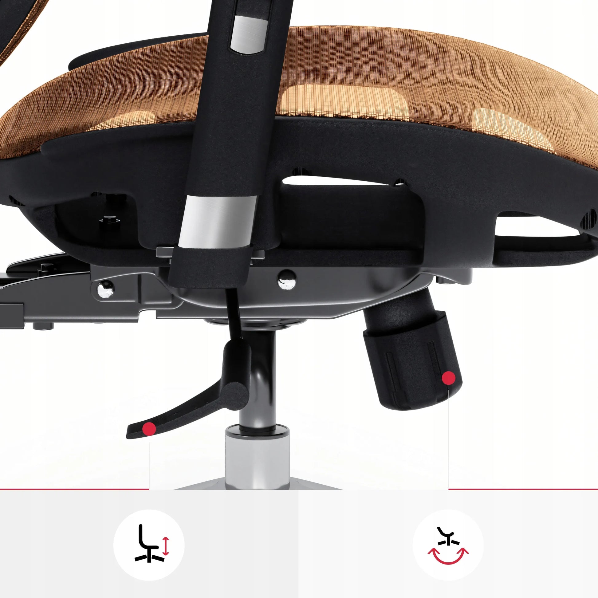 Ergonominė biuro kėdė Diablo V-Basic juoda ir oranžinė