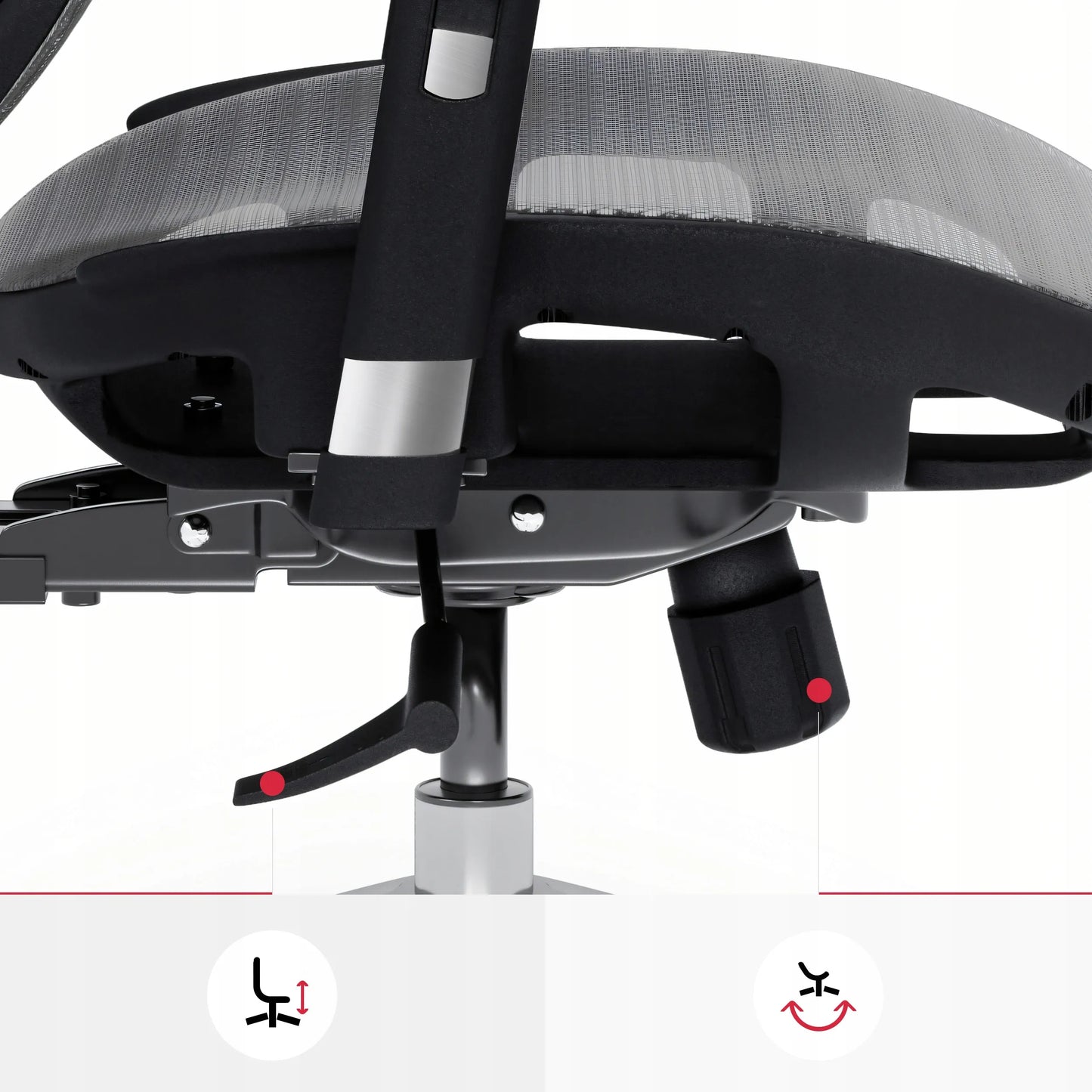 Ergonominė biuro kėdė Diablo V-Basic, juoda-pilka