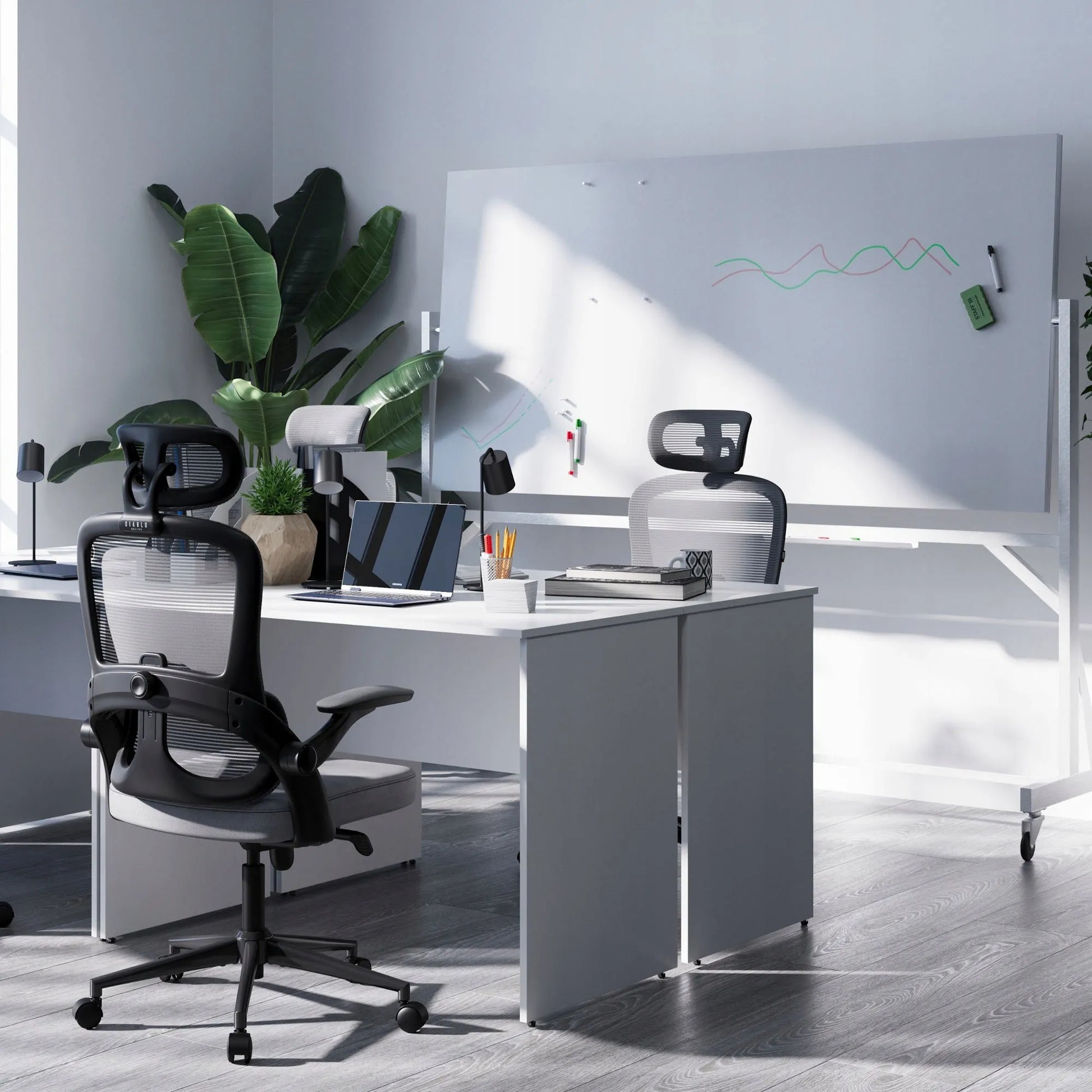 Ergonominė biuro kėdė DIABLO V-Light, pilka
