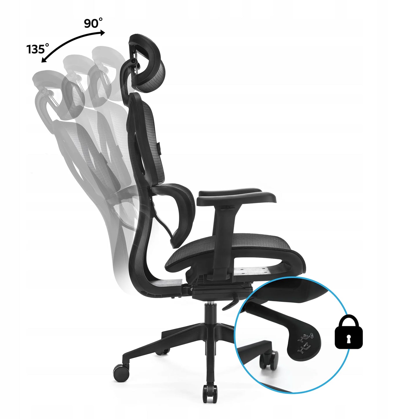 Ergonominė biuro kėdė LVNSYSTEM Control Series, juoda