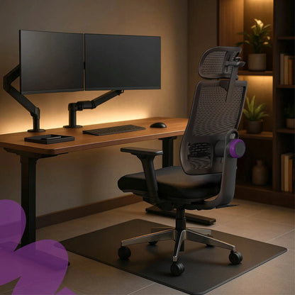 Ergonominė biuro kėdė Spacetronik Lumbo, reguliuojama, iki 136 kg, sukamoji