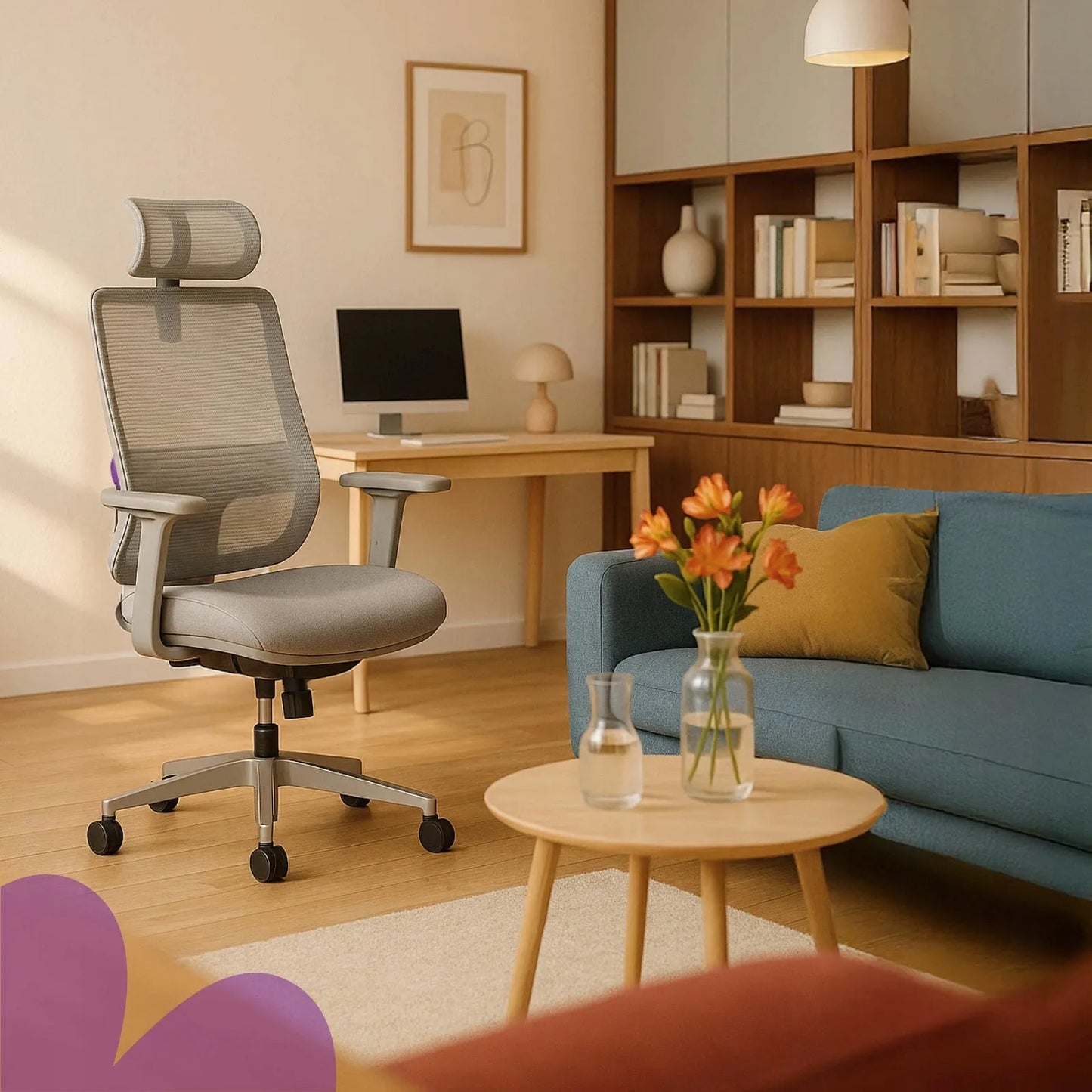 Ergonominė biuro kėdė Spacetronik Lumbo, reguliuojama, iki 136 kg, sukamoji