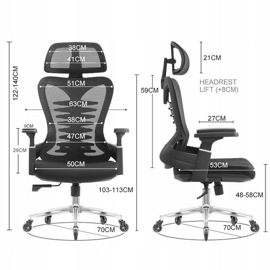 Ergonominė biuro kėdė Spacetronik su reguliavimo funkcija, tinklelinė, juoda