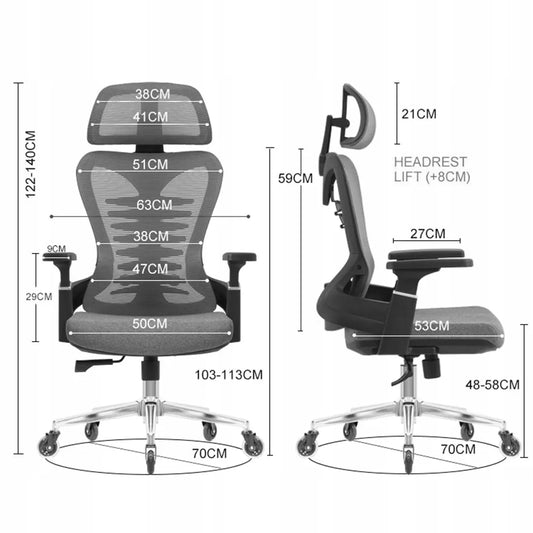 Ergonominė biuro kėdė Spacetronik, tinklelinė, pilka