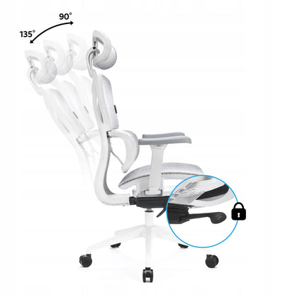 Ergonominė biuro kėdė su ratukais LVNSYSTEM Control Series, balta