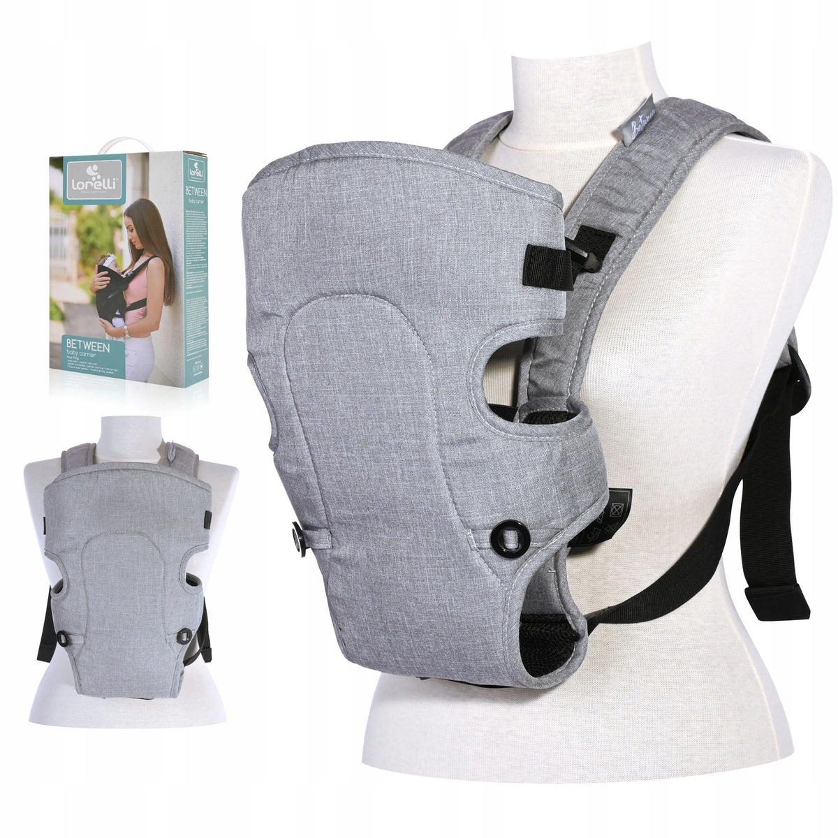 Ergonominė reguliuojama kūdikio nešioklė „Lorelli Between“, pilka