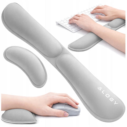 Ergonominė riešų atrama klaviatūrai ir pelei Alogy, atminties putos