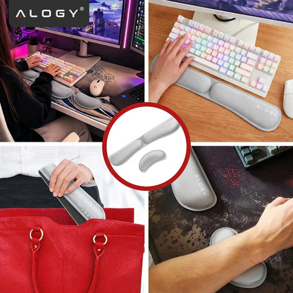 Ergonominė riešų atrama klaviatūrai ir pelei Alogy, atminties putos
