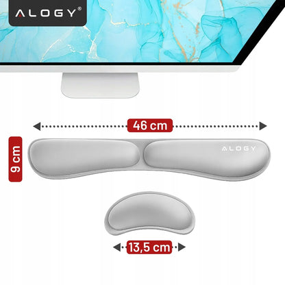 Ergonominė riešų atrama klaviatūrai ir pelei Alogy, atminties putos