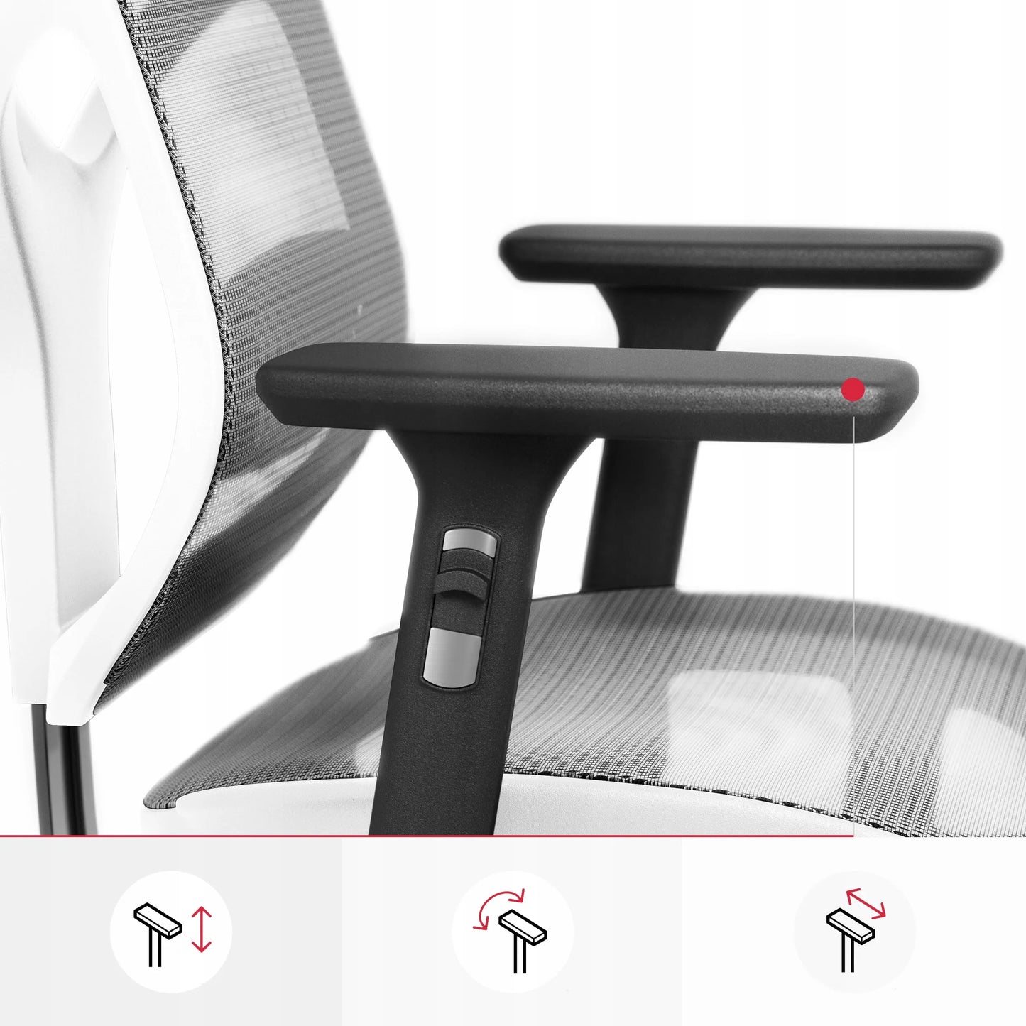 Ergonomiška biuro kėdė DIABLO V-Basic, baltai pilka
