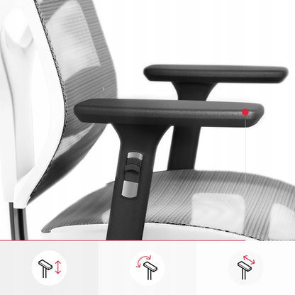 Ergonomiška biuro kėdė DIABLO V-Basic, baltai pilka