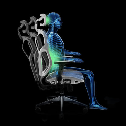 Ergonomiška biuro kėdė DIABLO V-Basic, baltai pilka