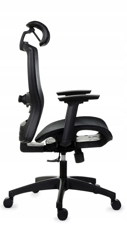 Ergonomiška biuro kėdė Giosedio FXC004 su reguliuojamais porankiais ir galvos atrama, atitinkanti saugos standartus