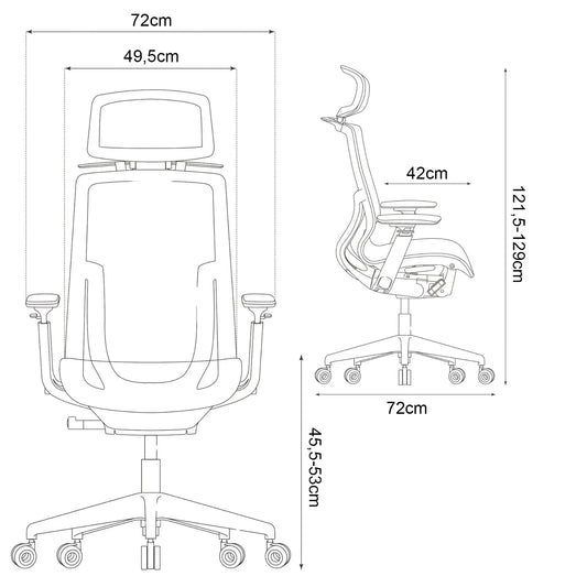 Ergonomiška sukamoji kėdė Spacetronik Cloud su galvos atrama, pilka, 135kg