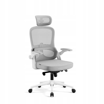 Ergonomiškas biuro kėdė sukama patogi DIABLO V-Light baltai-pilka