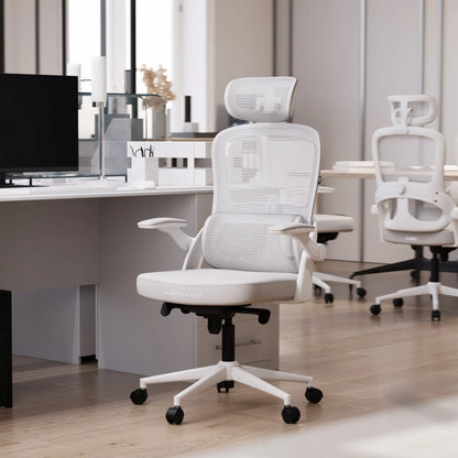 Ergonomiškas biuro kėdė sukama patogi DIABLO V-Light baltai-pilka