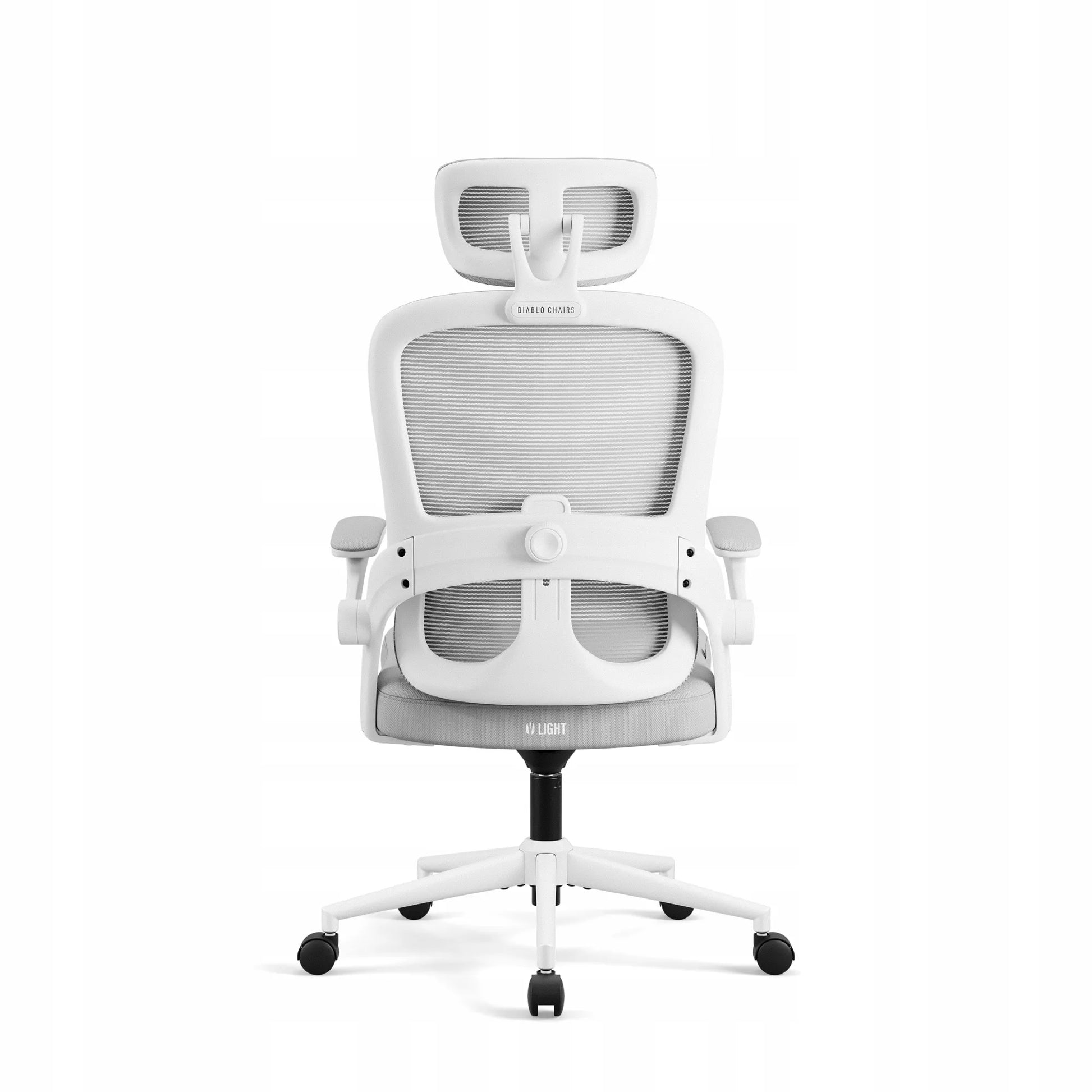Ergonomiškas biuro kėdė sukama patogi DIABLO V-Light baltai-pilka