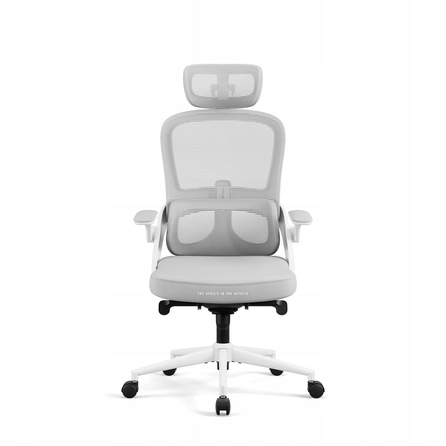 Ergonomiškas biuro kėdė sukama patogi DIABLO V-Light baltai-pilka