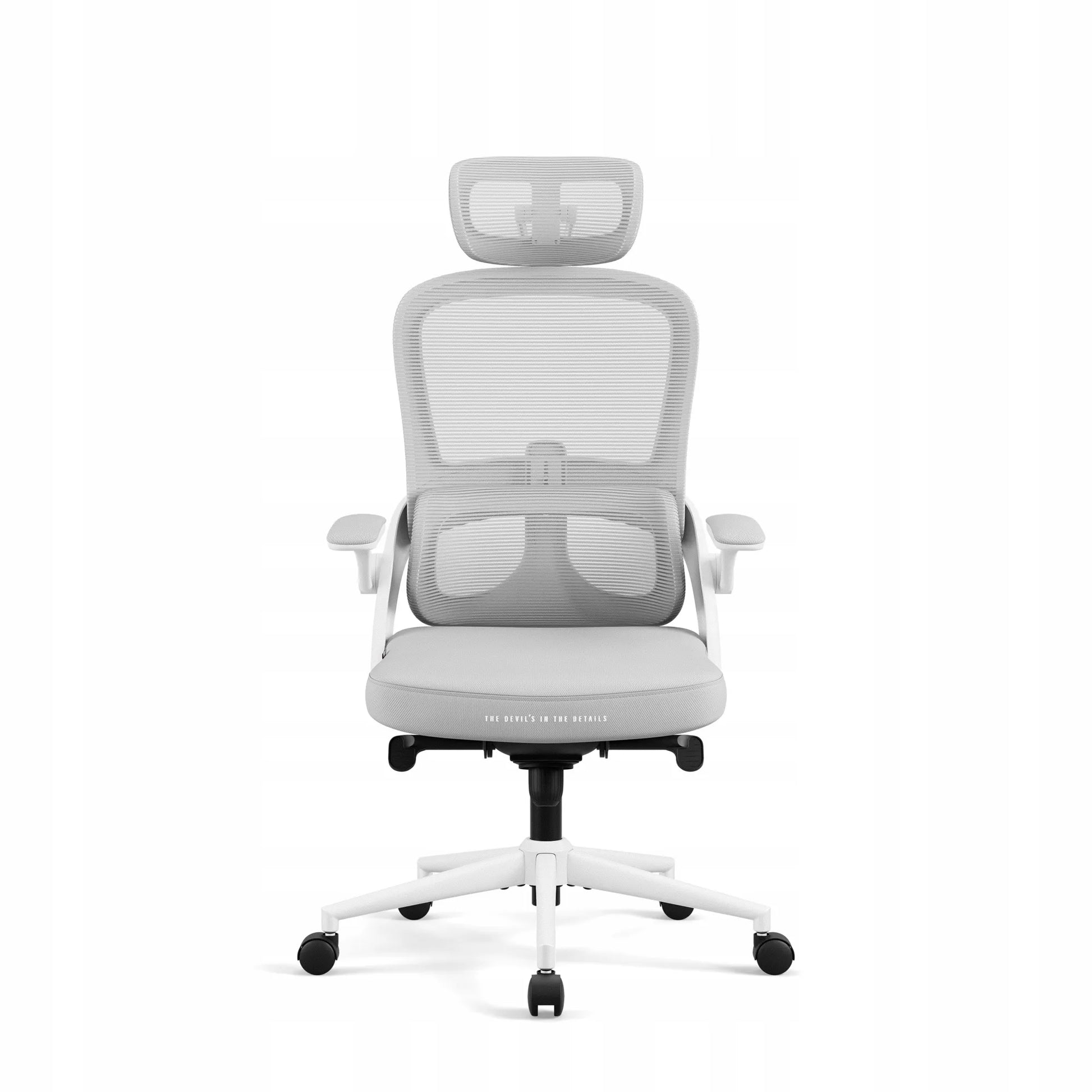 Ergonomiškas biuro kėdė sukama patogi DIABLO V-Light baltai-pilka