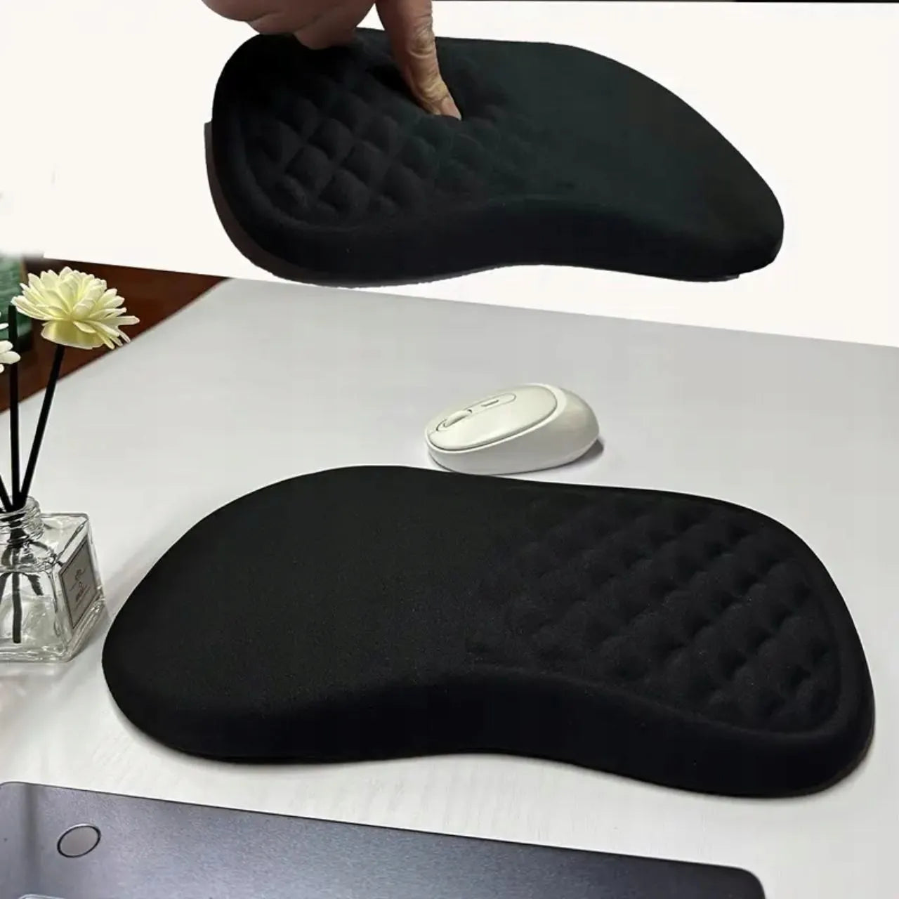 Ergonomiškas pelės kilimėlis su riešo atrama ir neslystančiu pagrindu