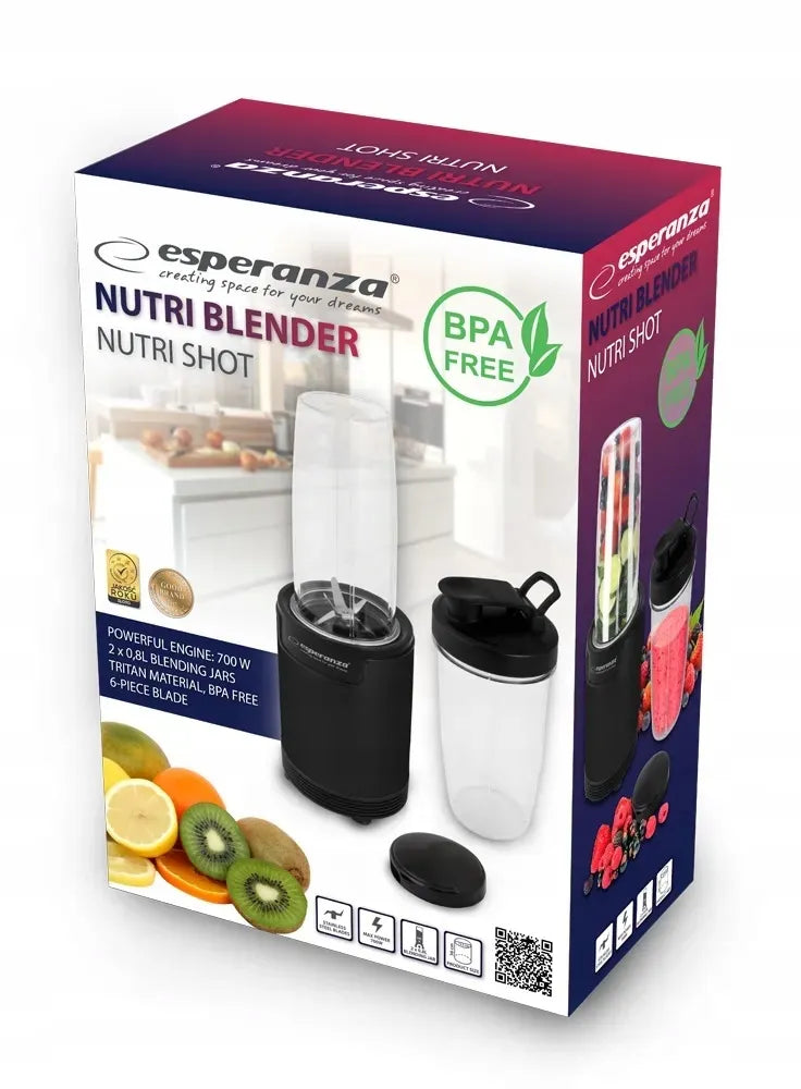 Esperanza NUTRI SHOT 6W1 700 W juodas kokteilinis trintuvas