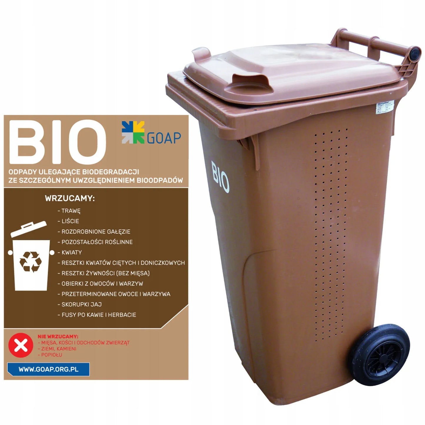 Europlast Austria atliekų konteineris 120L BIO - rudas