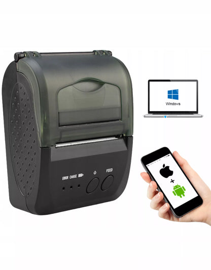 NEŠIOJAMAS MINI TERMINIS SPAUSDINTUVAS MOBILUS BLUETOOTH SĄSKAITOMS USB