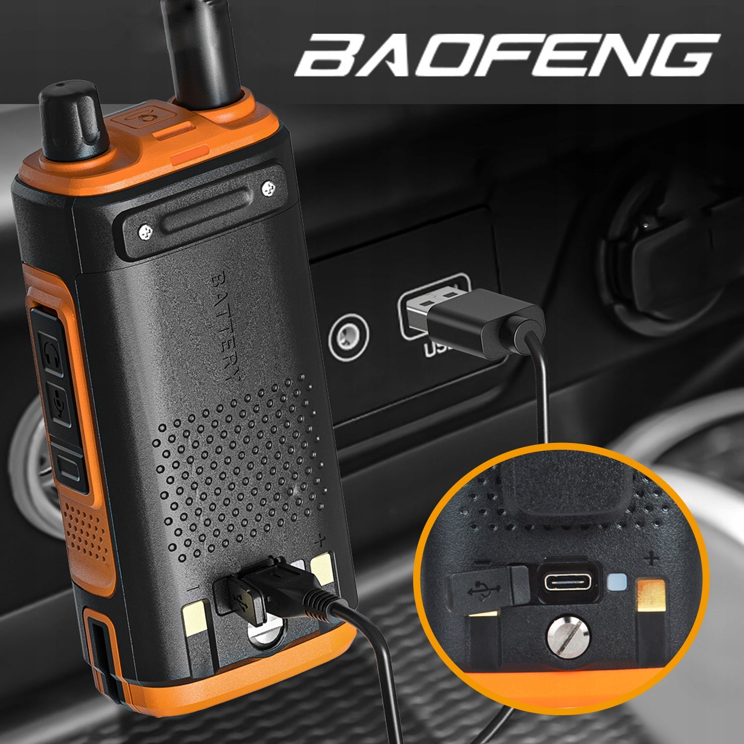 Radijo stotelė Baofeng UV-17E Walkie Talkie PMR VHF UHF USB-C