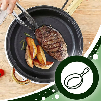 12 elementų nerūdijančio plieno virtuvės puodų ir keptuvės rinkinys su dangčiais