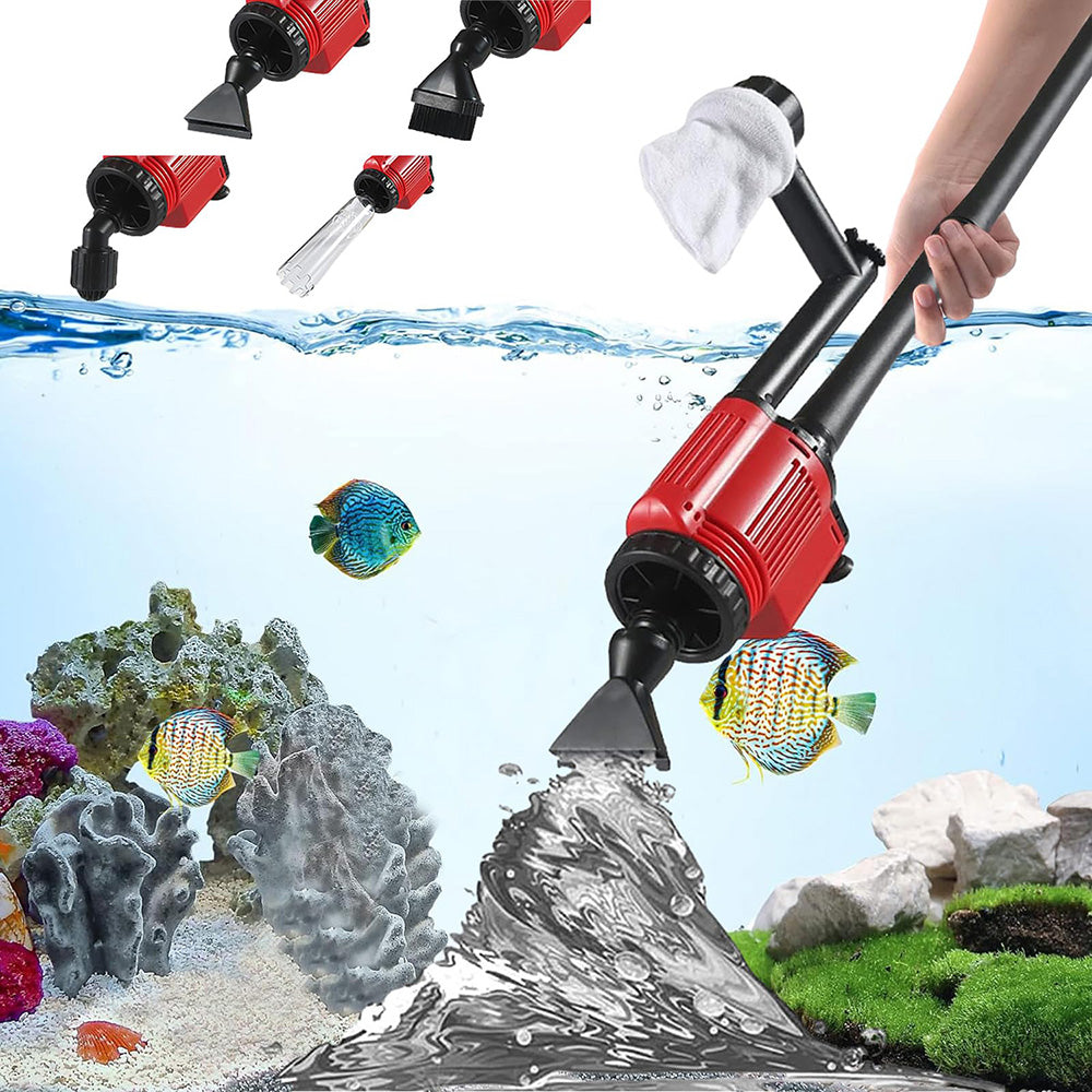 ELEKTRINIS AKVARIUMO VAKUUMINIS SIURBLYS 6 IN 1 ŽVYRO VALYMO RINKINYS