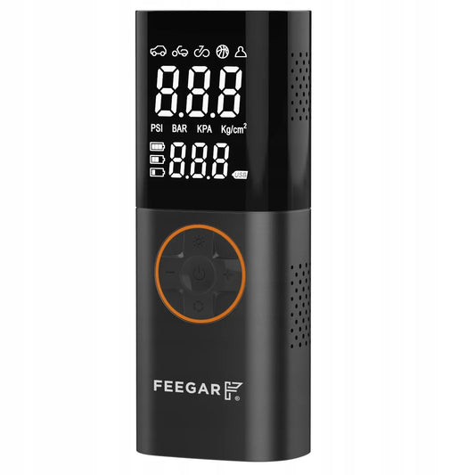 Feegar nešiojama elektrinė padangų pompa, automobilinis kompresorius 12V LED