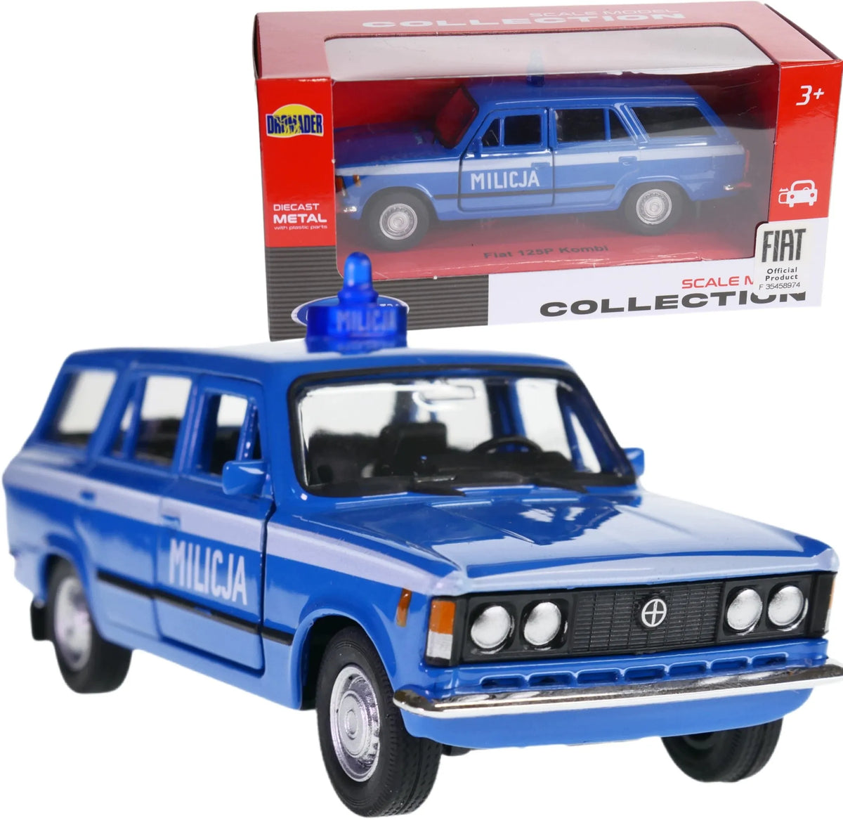 „Fiat 125p FSO“ milicijos universalas 1:34, Welly MILICJA MO