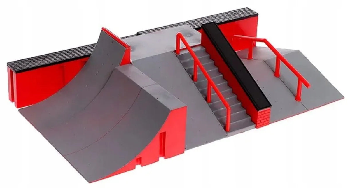 FINGERBOARD RINKINYS SU DIDELIU RIEDLENČIŲ PARKU VAIKAMS, MINI RIEDLENTĖ IR DVIRATIS FB-09-A