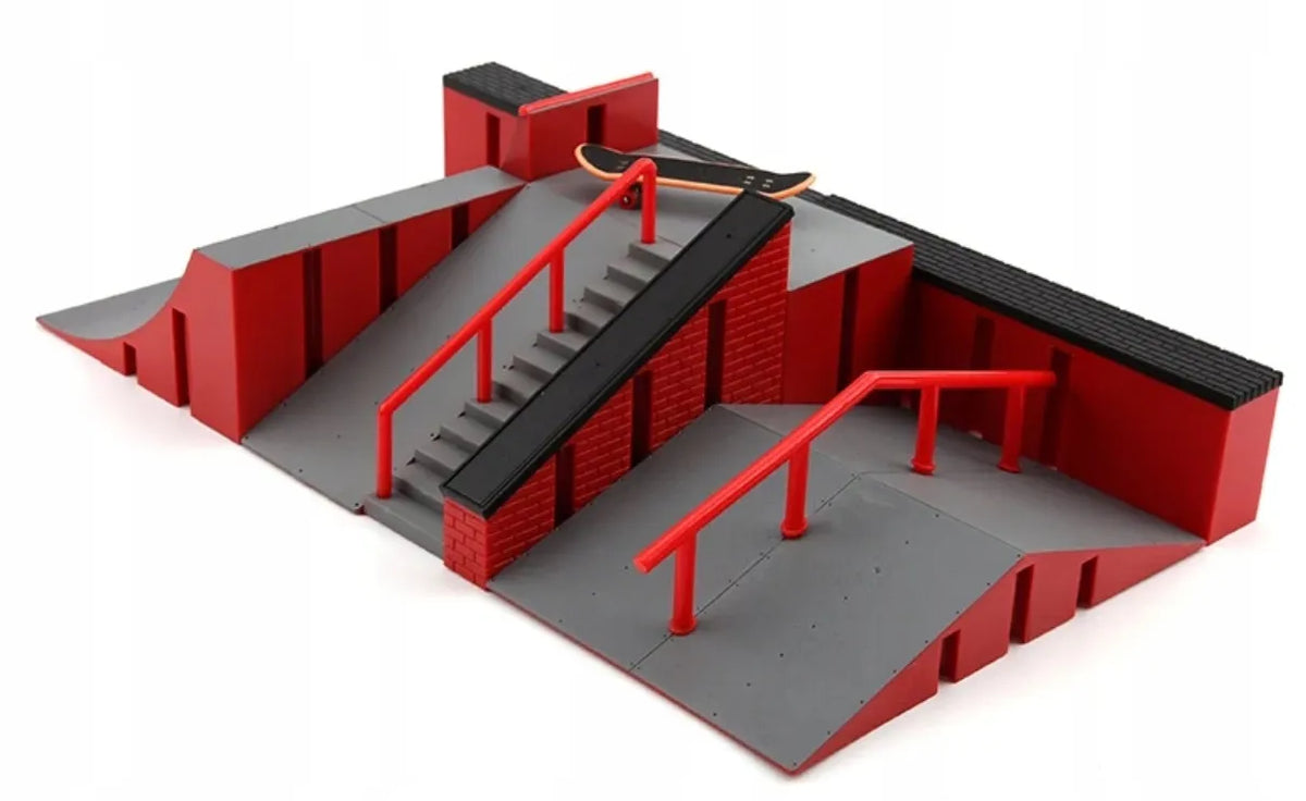 FINGERBOARD RINKINYS SU DIDELIU RIEDLENČIŲ PARKU VAIKAMS, MINI RIEDLENTĖ IR DVIRATIS FB-09-A