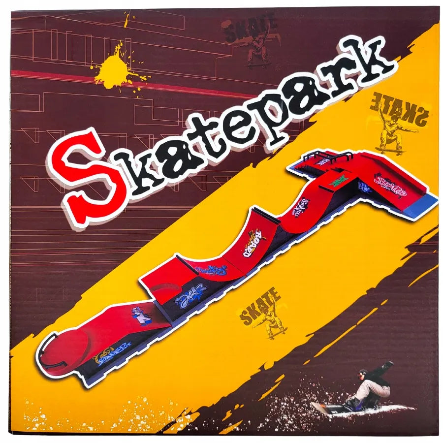 „Fingerboard“ skateparko rinkinys 6 viename vaikams: 6 rampos, 6 mini riedlentės ir stovelis