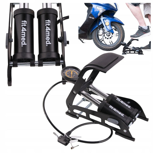Fit4Med dviejų cilindrų kojinė pompa su manometru 11 bar