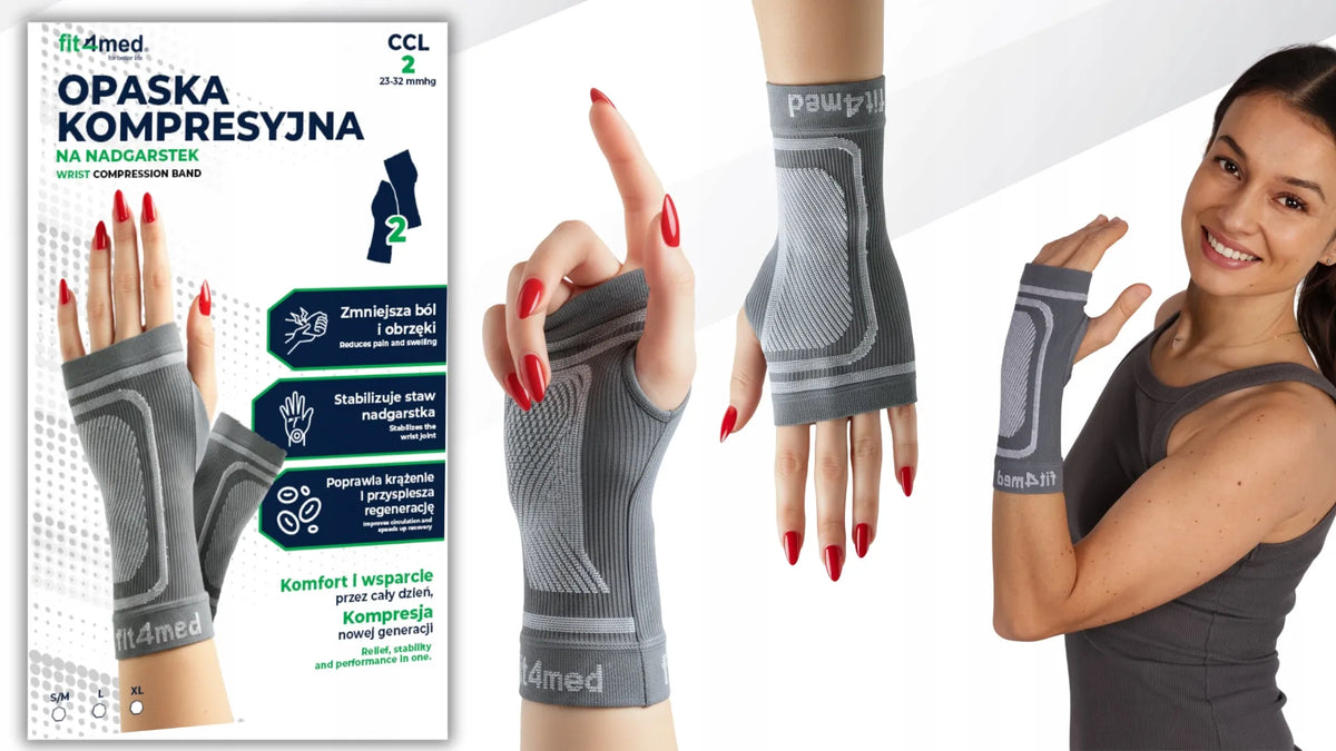 FIT4MED elastinis kompresinis riešo įtvaras, S/M, 2 vnt.