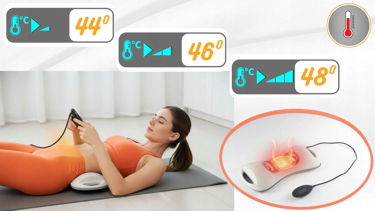 Fit4Med nugaros masažuoklis su EMS elektrostimuliacija, šildymu ir tempimo funkcija