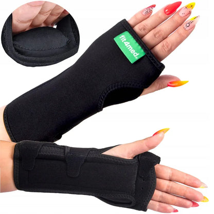 „Fit4Med“ stabilizuojantis riešo įtvaras su nykščio anga, reguliuojamais tvirtais „Velcro“ dirželiais