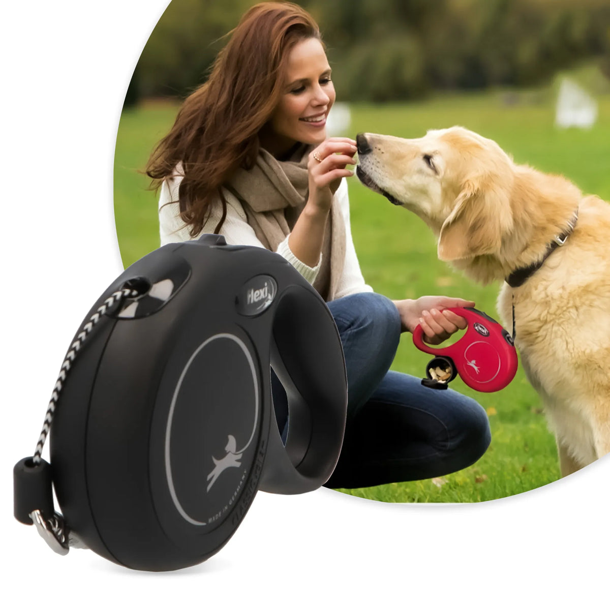 „Flexi New Classic“ automatinis pavadėlis šunims, 3 m, XS, juodas, su užraktu, iki 8 kg