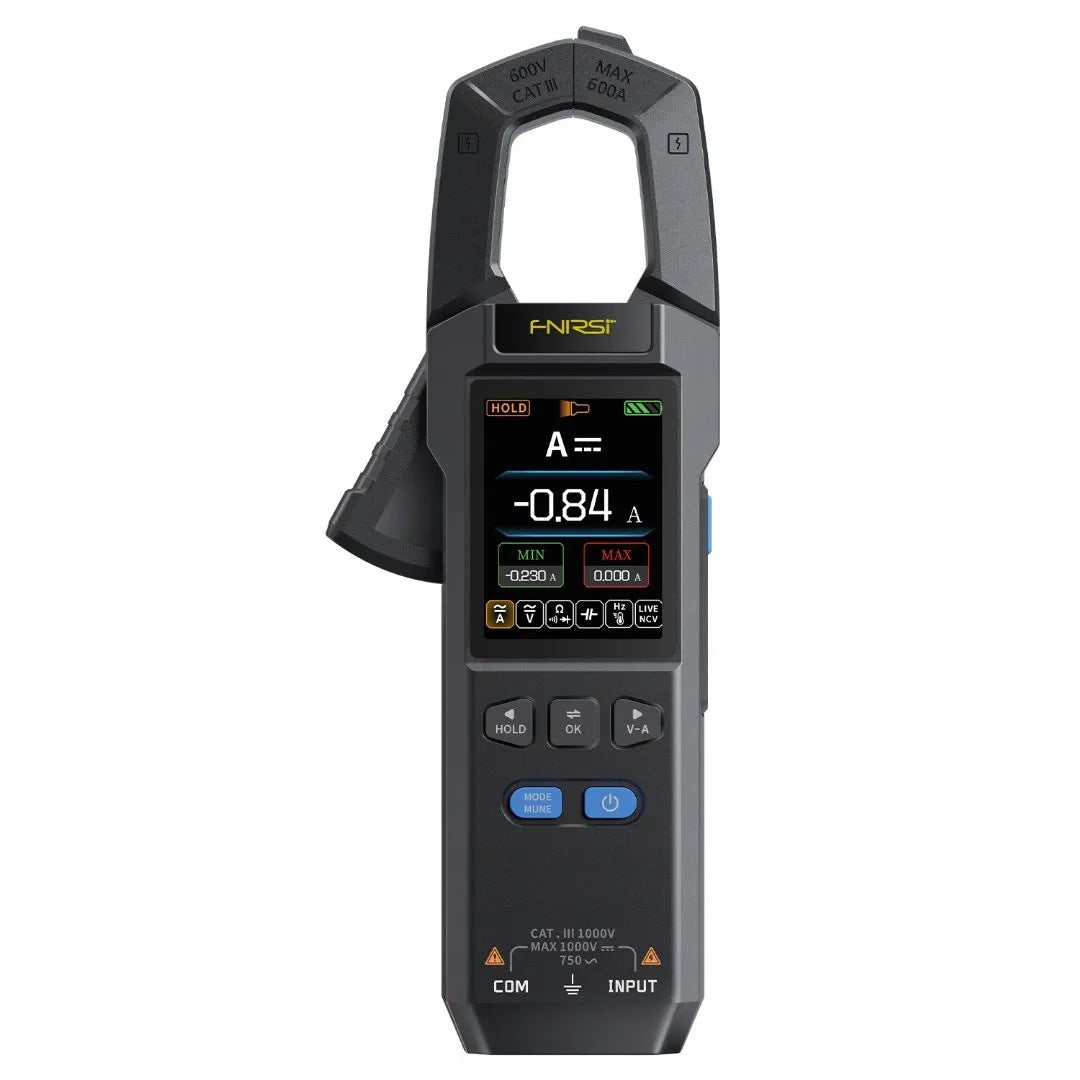FNIRSI DMC-100 gnybtinis matuoklis True RMS 600A 750V NCV USB-C