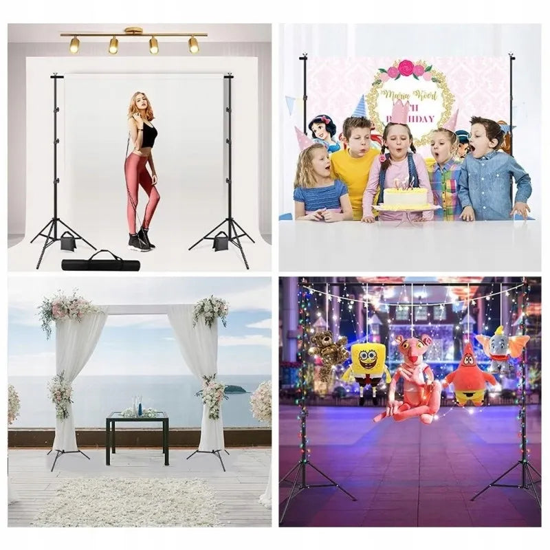 Fotografinio fono stovas, rinkinys 200x200cm su dėklu ir spaustukais 2x2m